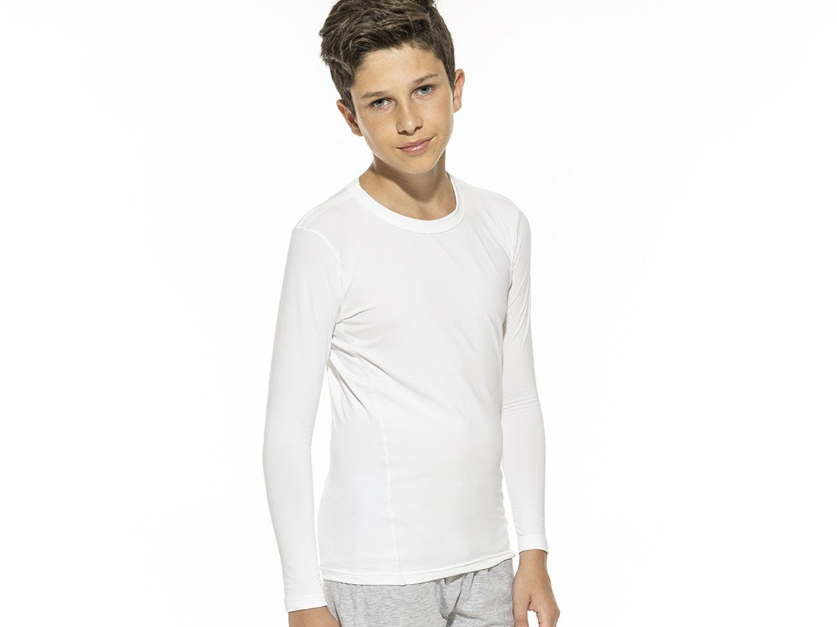Camiseta Eyelit manga larga con escote redondo