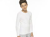 Camiseta Eyelit manga larga con escote redondo