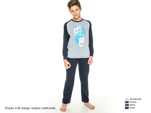 Pijama Junior Eyelit  Manga Larga Ranglan
