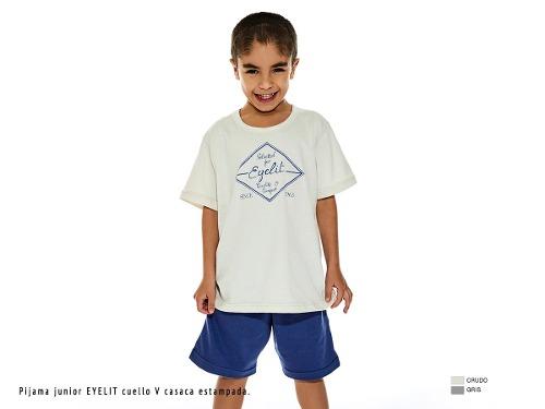 Pijama Junior Eyelit Cuello V  Casaca Estampada