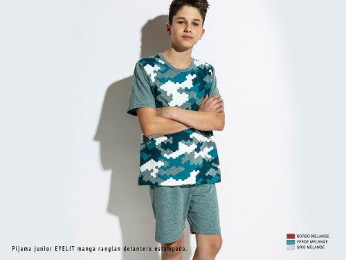 Pijama Junior Eyelit Manga Ranglan Delantero Estampado
