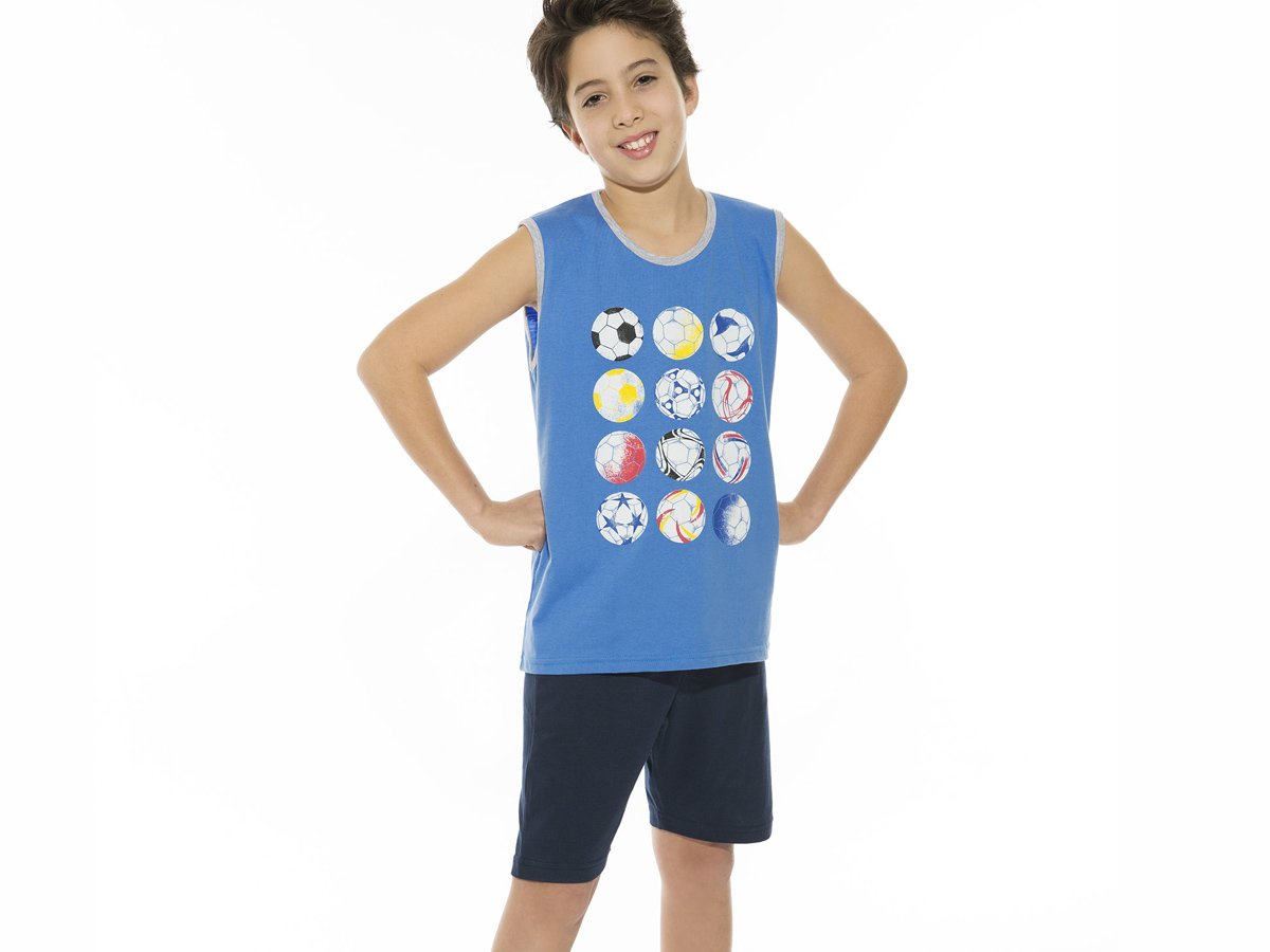 Pijama junior Eyelit sin mangas, con estampa en algodón