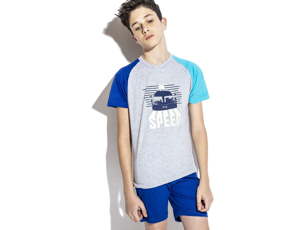 Pijama niño manga ranglan delantera estampada Eyelit