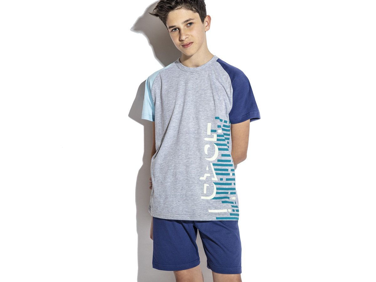 Pijama niño manga ranglan delantera estampada Eyelit
