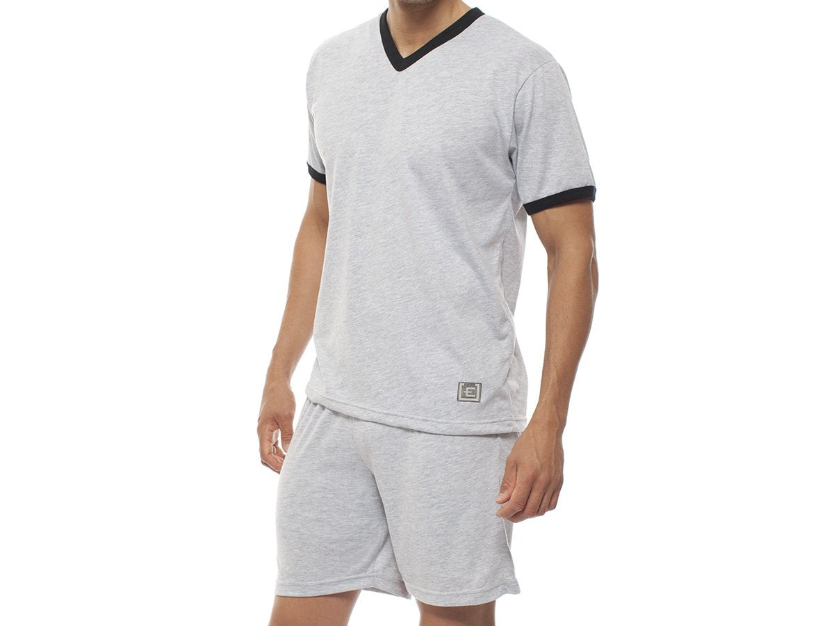 Pijama Eyelit cuello V en algodón