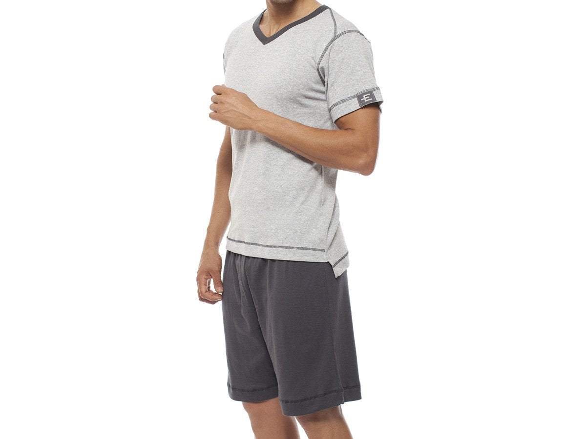 Pijama Eyelit manga corta escote  V en algodón