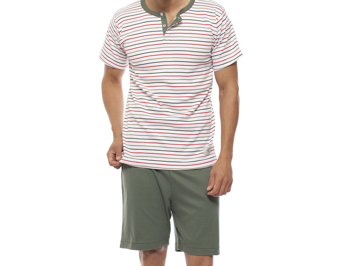 Pijama EYELIT manga corta rayado con botones