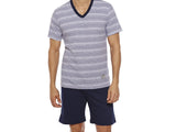 Pijama EYELIT escote V en rayado en algodón