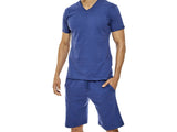 Pijama Eyelit manga corta escote V en algodón