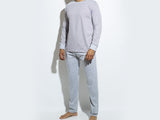 Pijama EYELIT manga larga casaca rayada y pantalón liso