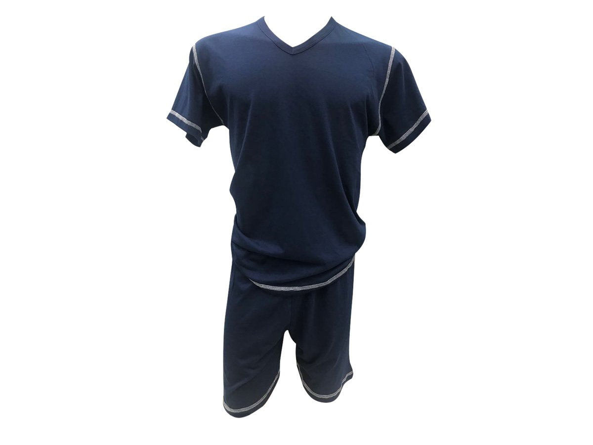 Pijama EYELIT escote V liso con bordador a contratono