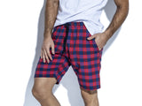 Pantalón corto plano a cuadros