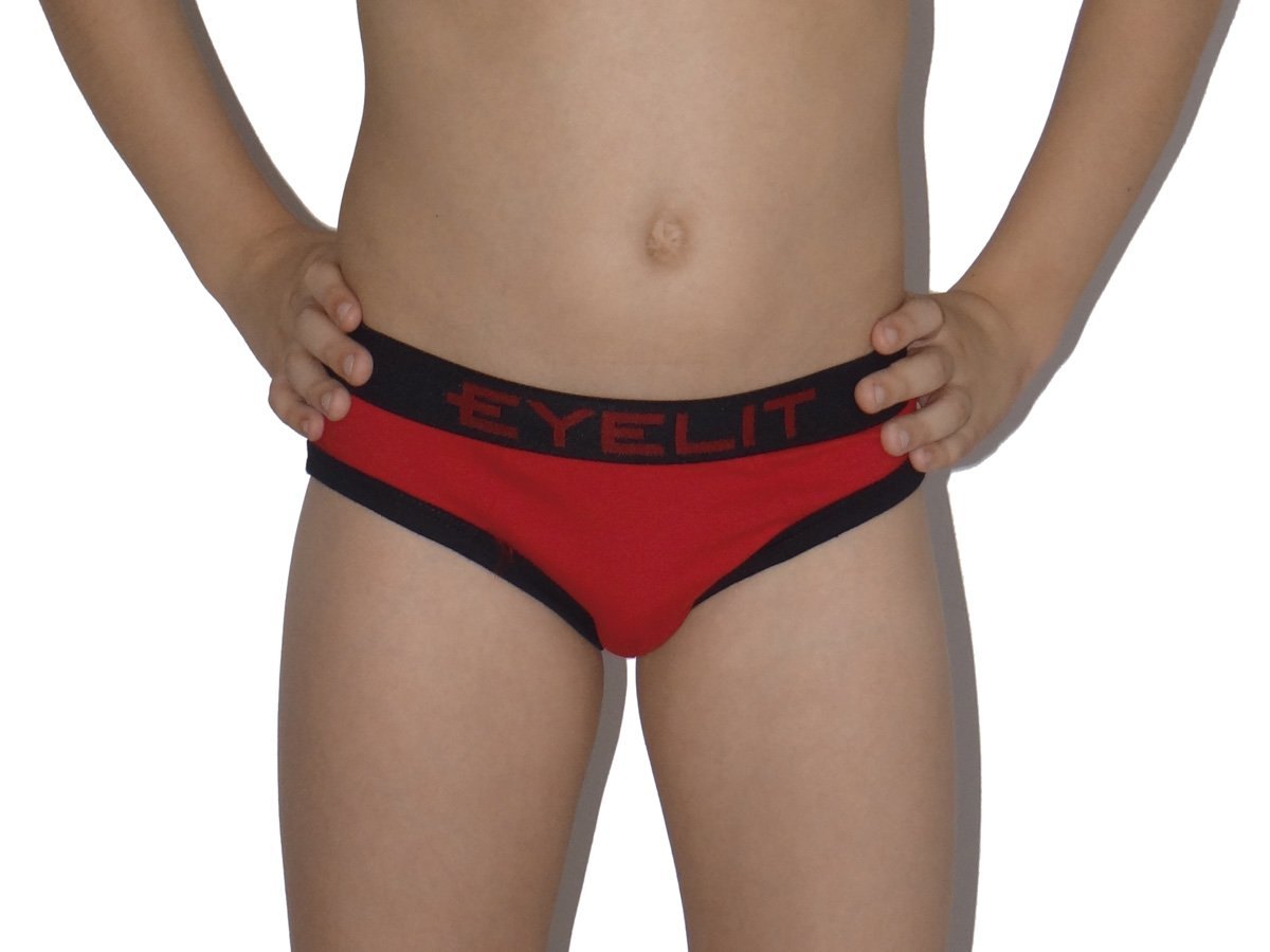Slip junior liso en algodón y elastano con elástico Eyelit
