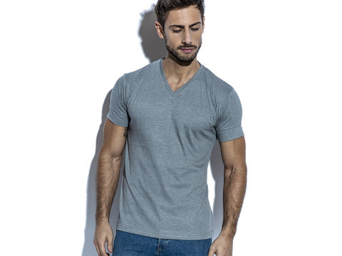 Remera Eyelit Manga Corta Escote En V En  Algodón
