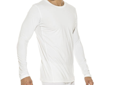Camiseta manga larga c/parche calado escote O
