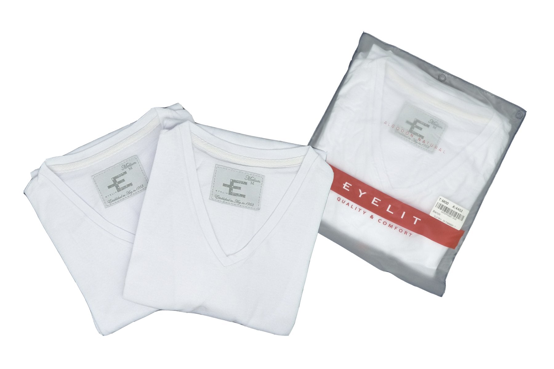 Remera Pack X 2 Eyelit Manga Corta Escote V En Algodón