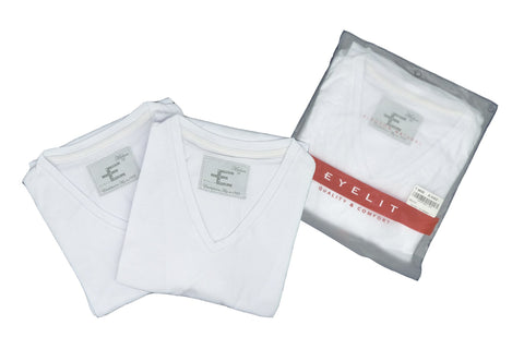 Remera Pack X 2 Eyelit Manga Corta Escote V En Algodón